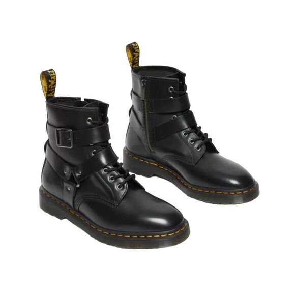 NWOB DR. MARTENS Cristofor Leather Harness Lace Up Boot Size L7/M6 - Picture 1 of 10